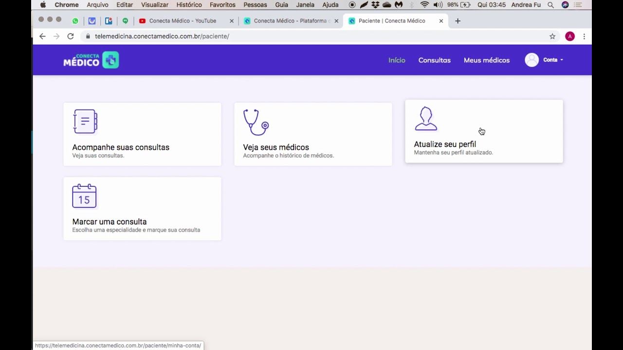 #2 VÍDEO TUTORIAL PACIENTE - Página de Perfil do Paciente - Conecta Médico